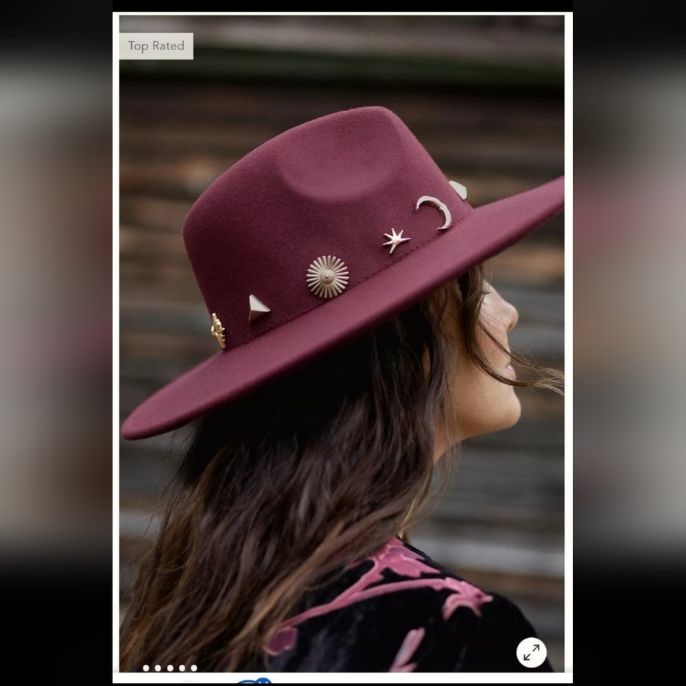 NWT Anthropologie Charm Trimmed Rancher Hat